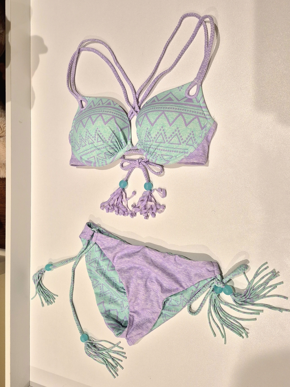 Size S/M Victoria's Secret Lavender and Mint Push-up Bra-Style Bikini Set